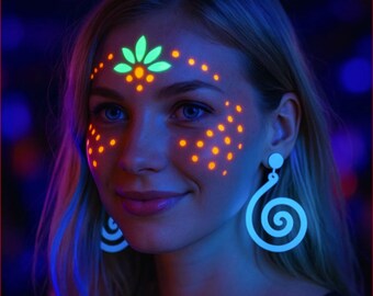 Spiral Earrings Glow in the Dark Fashion Jewellery Nightlife Rave Accessories Festival Earrings UV Reactive Earring Blacklight Earrings Gift