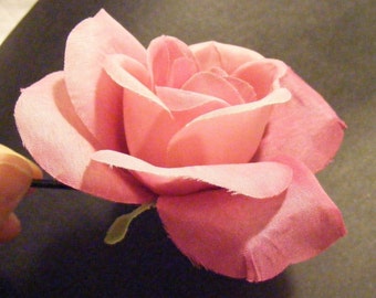 ROSE dusty, hazy pink - customizable on bobby pin, barrette, comb or alligator clip