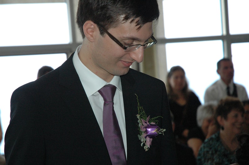 Boutonniere, Corsage, Buttonhole Everlasting paper lotus image 4