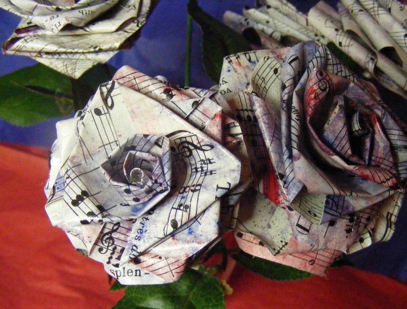 Sheet Music paper roses Petal Paper