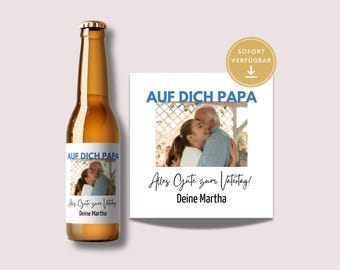 Personalisiertes Bieretikett als Geschenk zum Vatertag für Papa, Papa Bier Geschenk, Bierflaschen Etikett als Last Minute Vatertag DIY