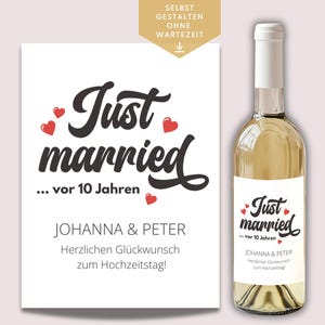 Personalized wine label as a rose wedding anniversary gift, 10th wedding anniversary gift idea, rose wedding anniversary gift to print