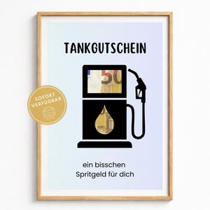 Fuel voucher gift, fuel money gift, petrol subsidy voucher, A4 PDF gift idea instant download