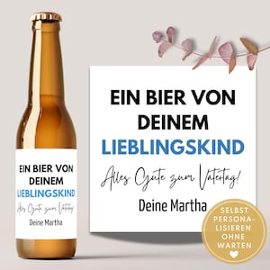 Beer label Dad to print yourself as a gift for Father&#39;s Day, Father&#39;s Day beer as a personalized gift for Dad, gift for fathers