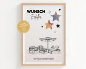 Geldgeschenk Gartenmöbel zum Download, Gutschein Gartenmöbel, A4 PDF Vorlage zum Ausdrucken