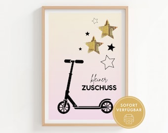 Scooter Gutschein pdf, Scooter Geschenk, Geldgeschenk Last Minute zum Ausdrucken, A4 PDF Vorlage