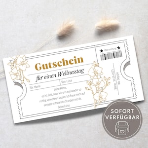 Bon bien-être en cadeau pour la fête des mères, bon spa à imprimer pour maman, bon journée bien-être, modèle spa de jour à imprimer