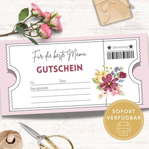 Modelo de voucher de dia das mães para imprimir, voucher de mãe para baixar, voucher de presente de dia das mães, presente de última hora para mãe