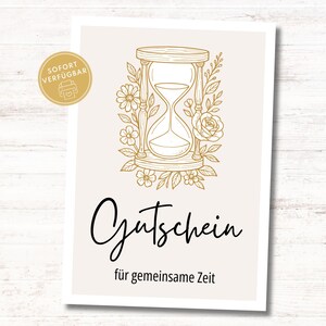 Shared Time Voucher, Gift Card for Time Together, A6 PDF Gift Certificate Template for Printing