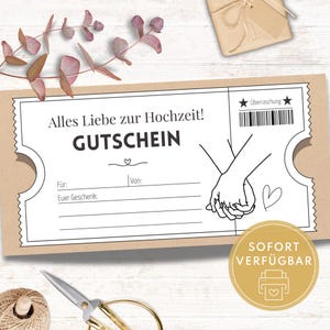 Bon de mariage personnalisé, bon cadeau de mariage pour les mariés, bon de mariage DIY, cadeau de mariage de dernière minute