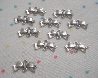Bow-knot Connectors 22x12mm 10 Beauty Supplies Connectors Decorative Connectors Bow Connectors Tibetan Silver Bow Knots Charms