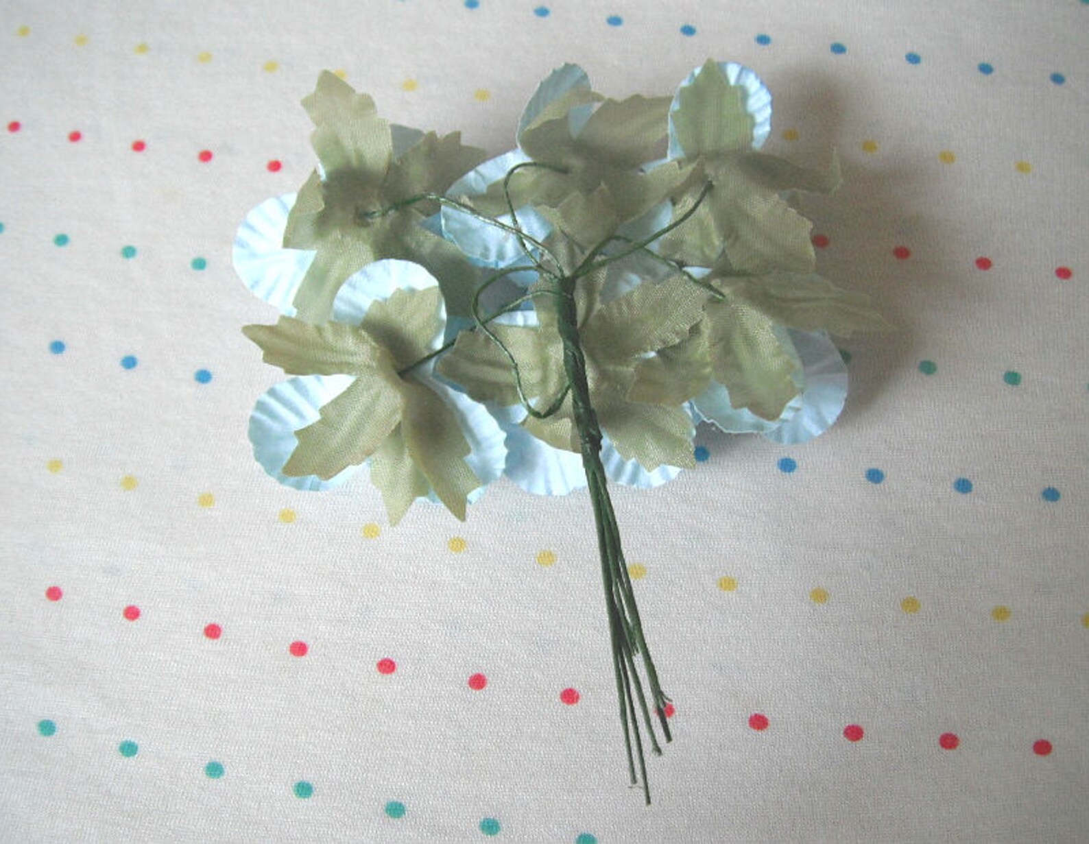 Baby Blue Paper Millinery Flowers Large Sized Roses 1 Etsy