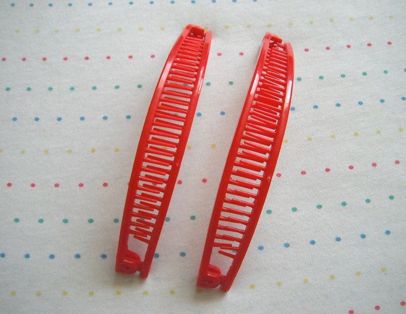 Red Plastic Banana Hair Combs Hair Combs in Bulk 6 Etsy