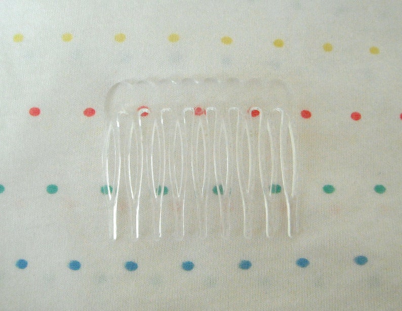 Small Clear Plastic Side Hair Combs Scalloped Edge 1 Etsy