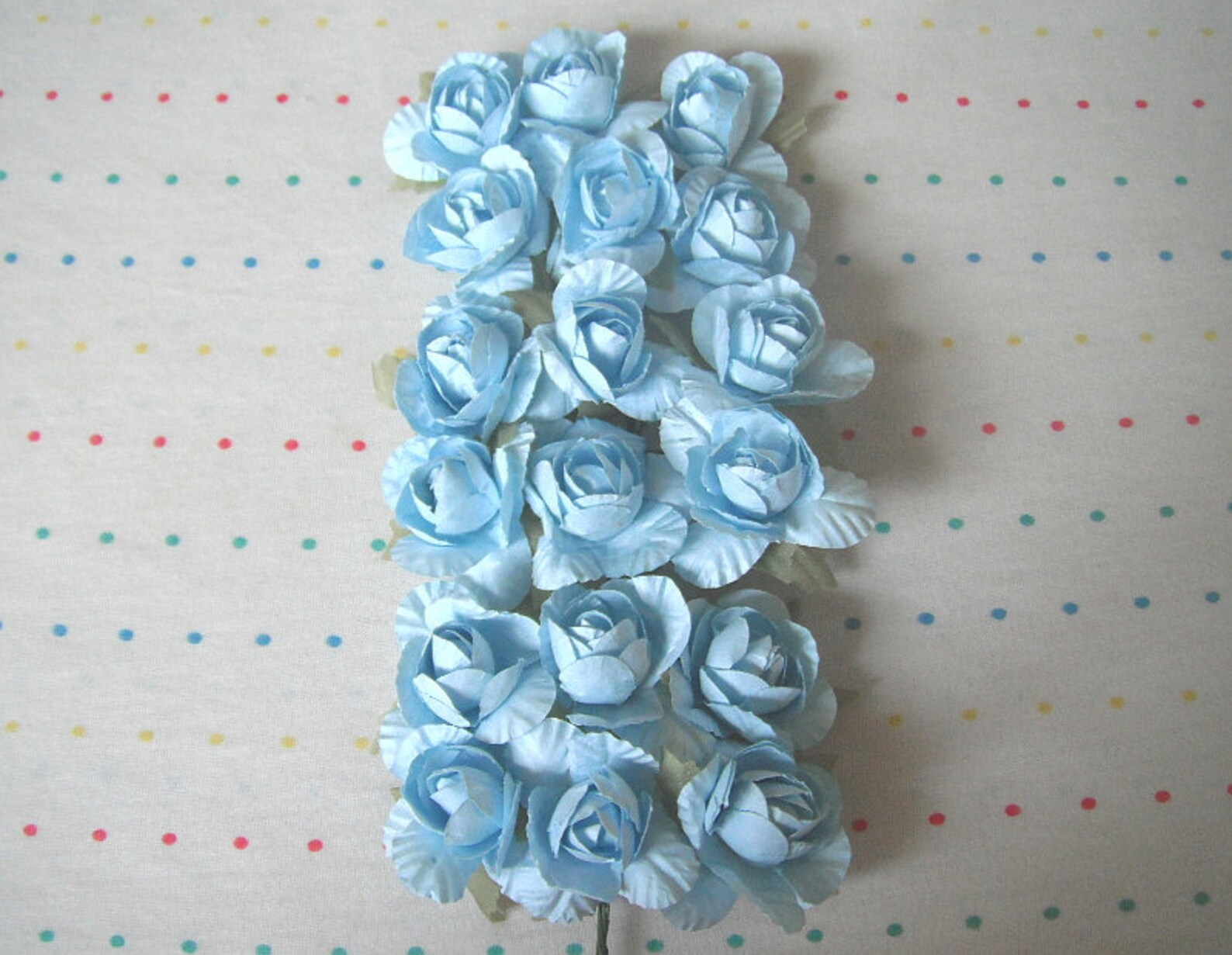 Baby Blue Paper Millinery Flowers Large Sized Roses 1 Etsy