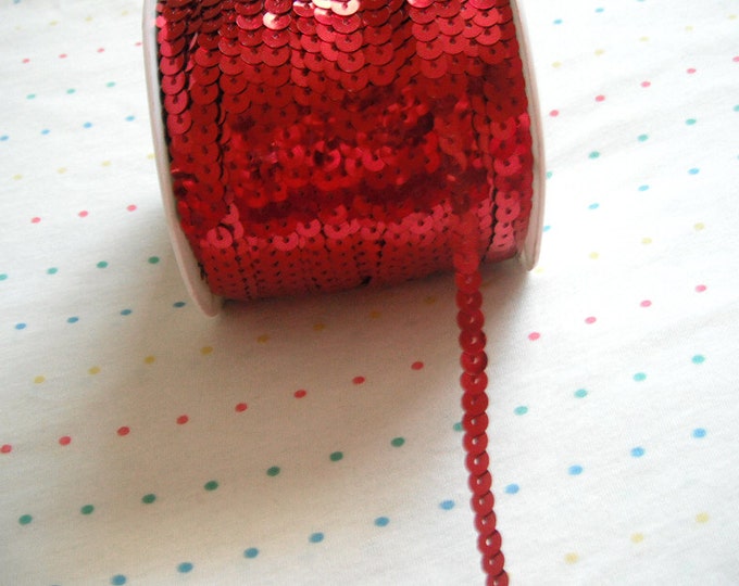Red Sequin Trim, 6 Mm 5 Yards Etsy