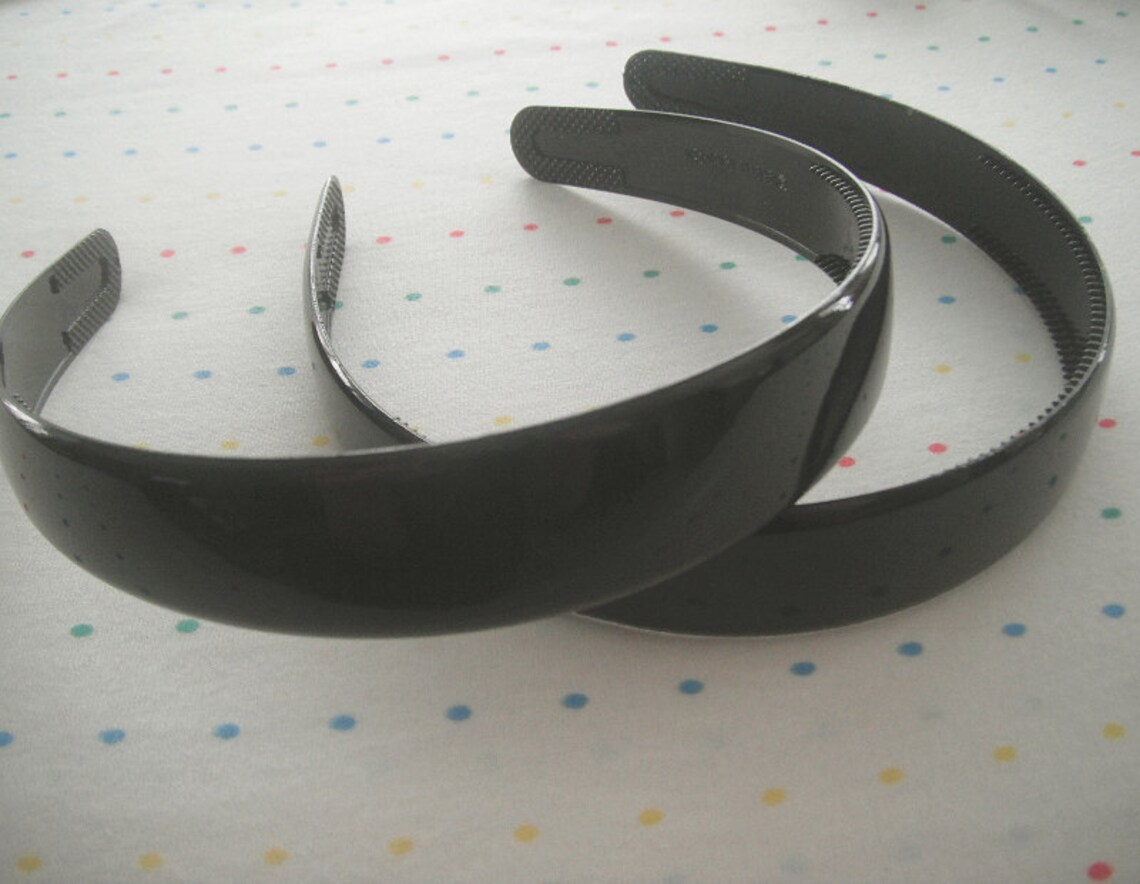 Extra Wide Black Plastic Headbands 1 Wide 2 Etsy