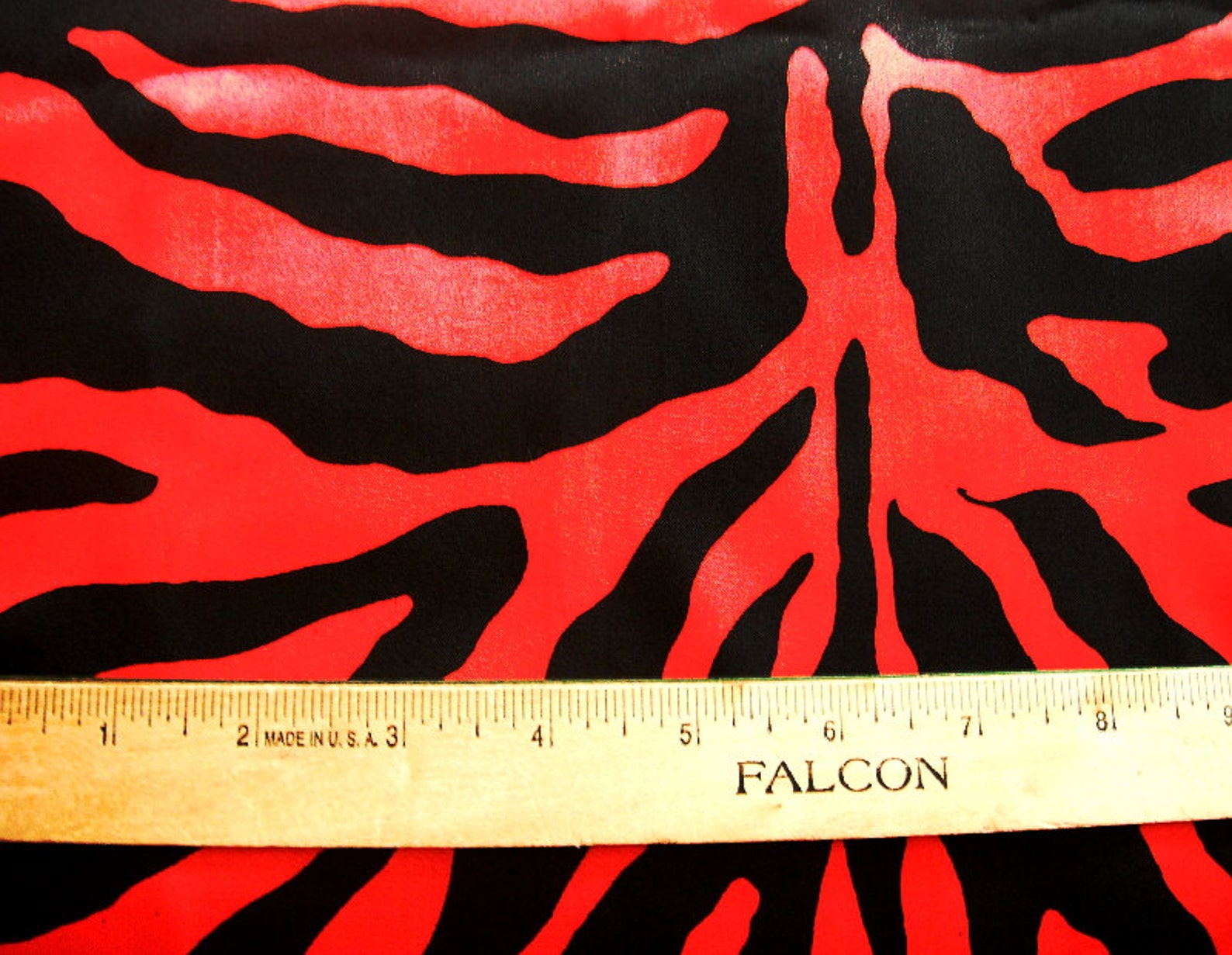 Red and Black Zebra Print Satin Lining Fabric Sample Size Etsy