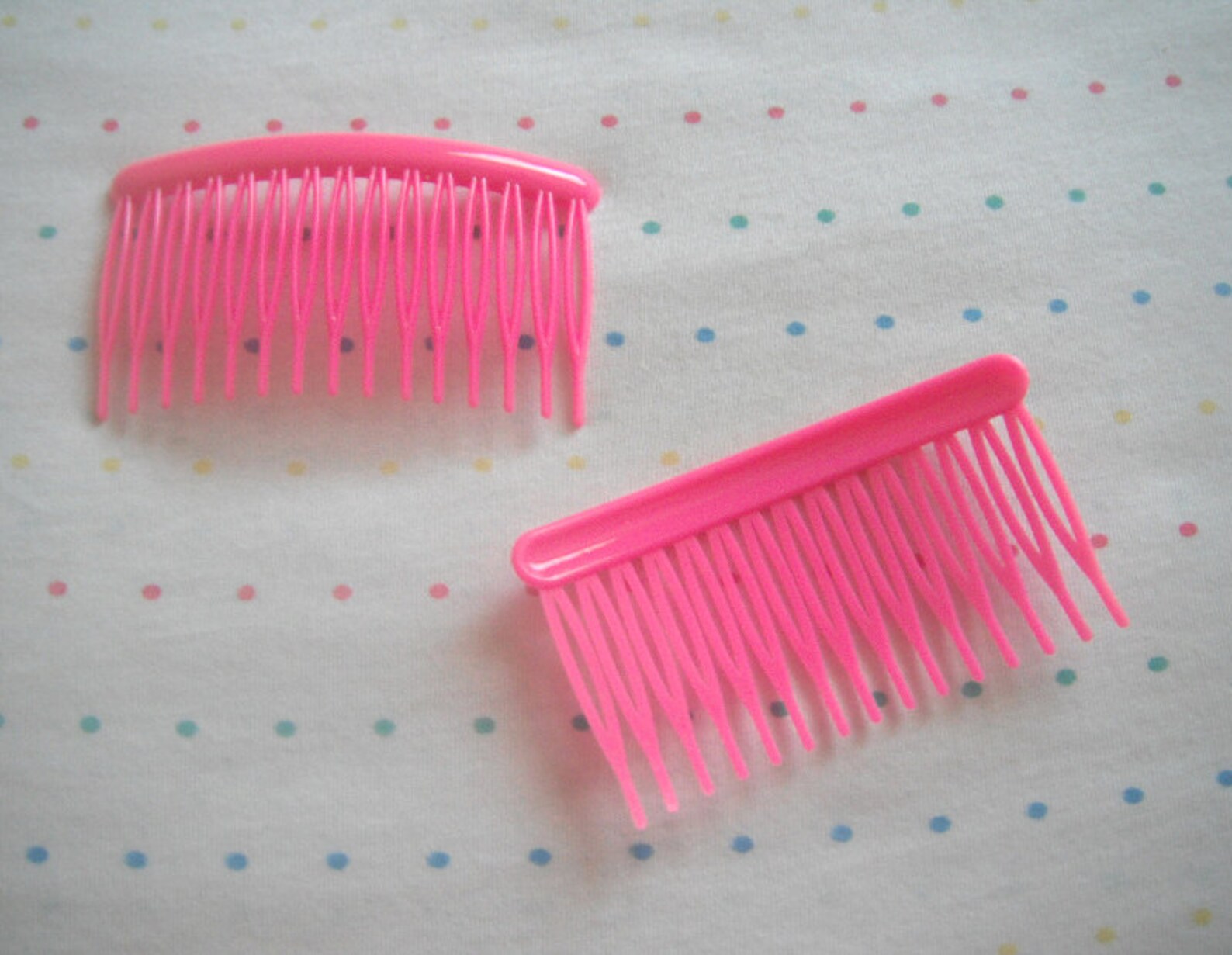 Hot Pink Plastic Hair Combs 3 Wide 4 Etsy