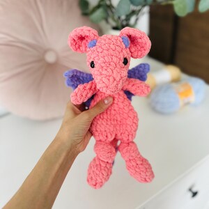 Handmade Mini Dragon Snuggler | Crochet Dragon | Plushie