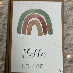 Karte zur Geburt | Regenbogen | Aquarellkarte