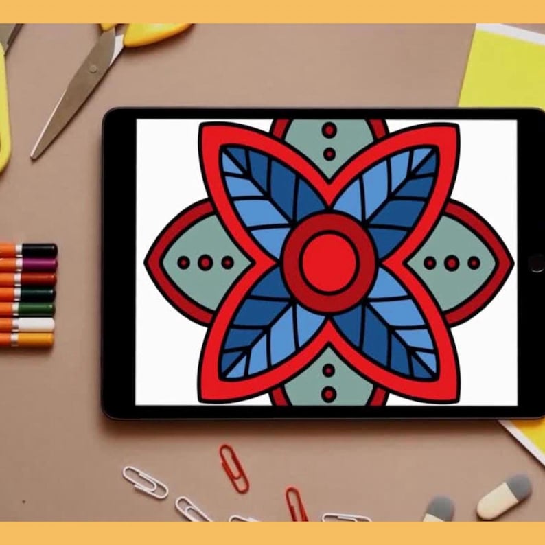 Mandala Digital Colouring Pages Downloadable PDF - 9 Pages - Easy to ...