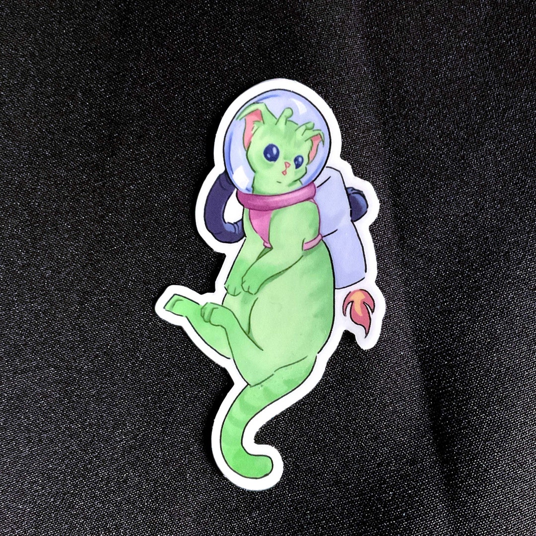 Cute Jetpack Alien Cat | Die Cut Sticker - Etsy