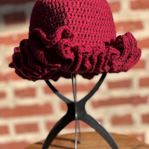 Brown Ruffle Hat - Etsy display picture 1