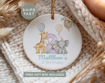 Kids Birthday Safari Ornament Kids Ornament Personalized Kids Ornament Gifts Kids Ornament Custom Personalised First Birthday Ornament