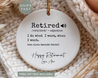 Personalized Retirement Ornament Retire Ornament Ornament For Retired Retirement Gift Women Gift For Retirees Gift For Retiring