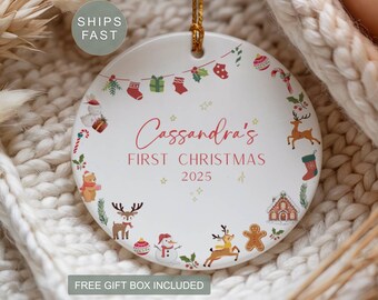 First Christmas Ornament Baby Girl Personalized Ornament Baby’s First Christmas Ornament Custom Ornament Baby Girl First Christmas Ornament