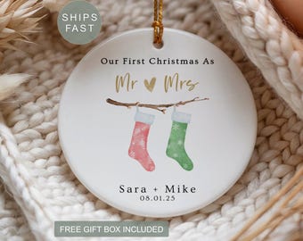 First Christmas Mr and Mrs Ornament First Christmas As Mr and Mrs Ornament Married Christmas Ornament First Christmas Married Ornament