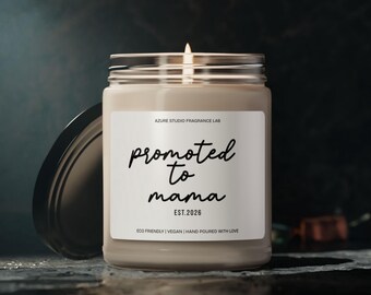 Promoted to Mama Candle New Mama Candle First Time Mom Candle Gift New Mom Candle Mother's Day Candle Amber Jar Glass Jar Scented Candle