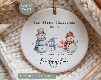 First Christmas As A Family of 4 Family of Four Ornament Ornament Family of 4 Personalized Christmas Ornament Personalized Baby Ornament