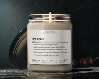 Personalised Teacher Appreciation Candle For Teacher Best Teacher Gift Scented Candle, Candle Gift for Teacher, Mentor, Coach, Instructor