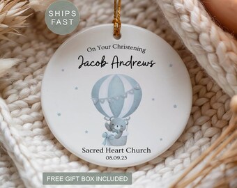 Boy Christening Ornament Personalized Baptism Ornament Baptism Ornament Boy Baptism Bears Ornament Baby Baptism Ornament Personalized