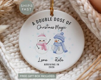 Twin Pregnancy Announcement Personalized Ornament Twin Pregnancy Ornament Expecting Twin Ornament Pregnancy with Twin Ornament Twin ornament