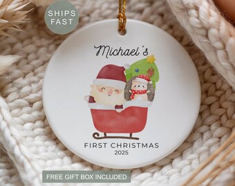 Boy First Christmas Ornament First Christmas Boy Ornament Hedgehog Christmas Ornament First Christmas Baby Boy Ornament Hedgehog Ornament