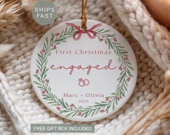 Personalized First Christmas Engaged Ornament Engaged Ornament 2025 Christmas Engaged Ornament Personalized Engaged Christmas Ornament