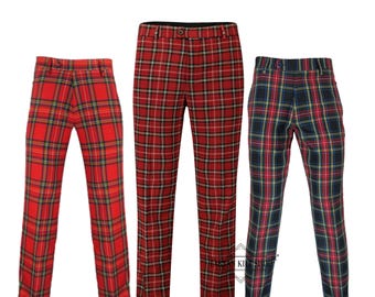 Men's Scottish Tartan Pants Custom Made Tartan Trousers Handmade Dress Pant For Wedding Golf Pants  Available in 50+ Tartans