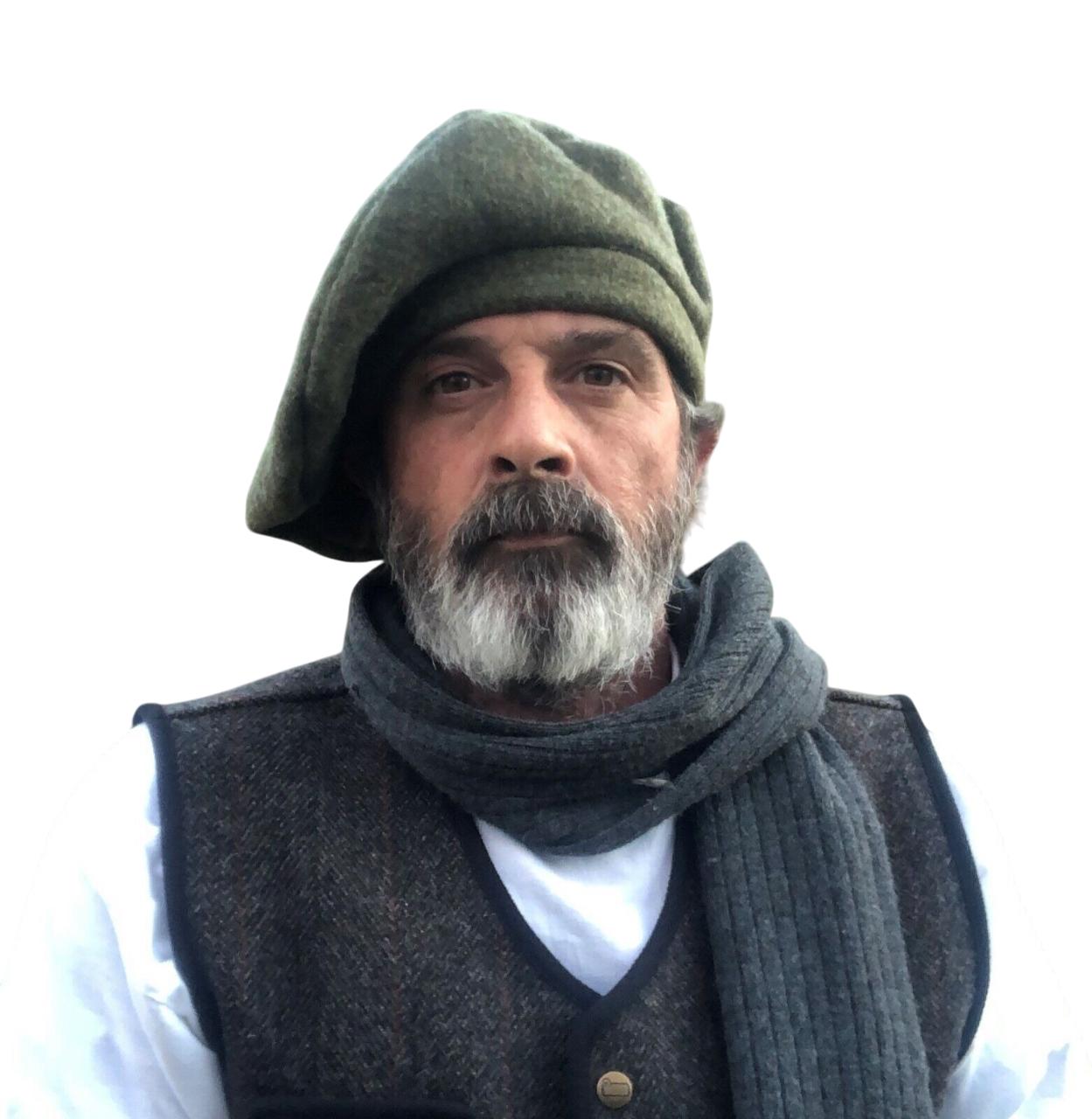 Dark Gray Wool Scottish Bonnet Tam Hat – Traditional Highlander Kilt Beret