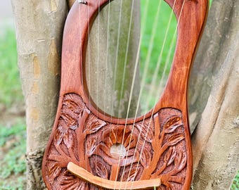 Palisander Neue Blume Lyra Harfe 10 Metall Saiten Mit Extra Saiten Tasche und Schlüssel