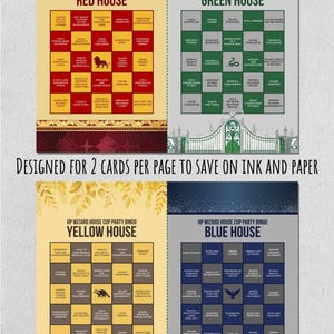 House Cup Bingo for Parties | Fun HP Wizard Party Game | Printable Digital Download