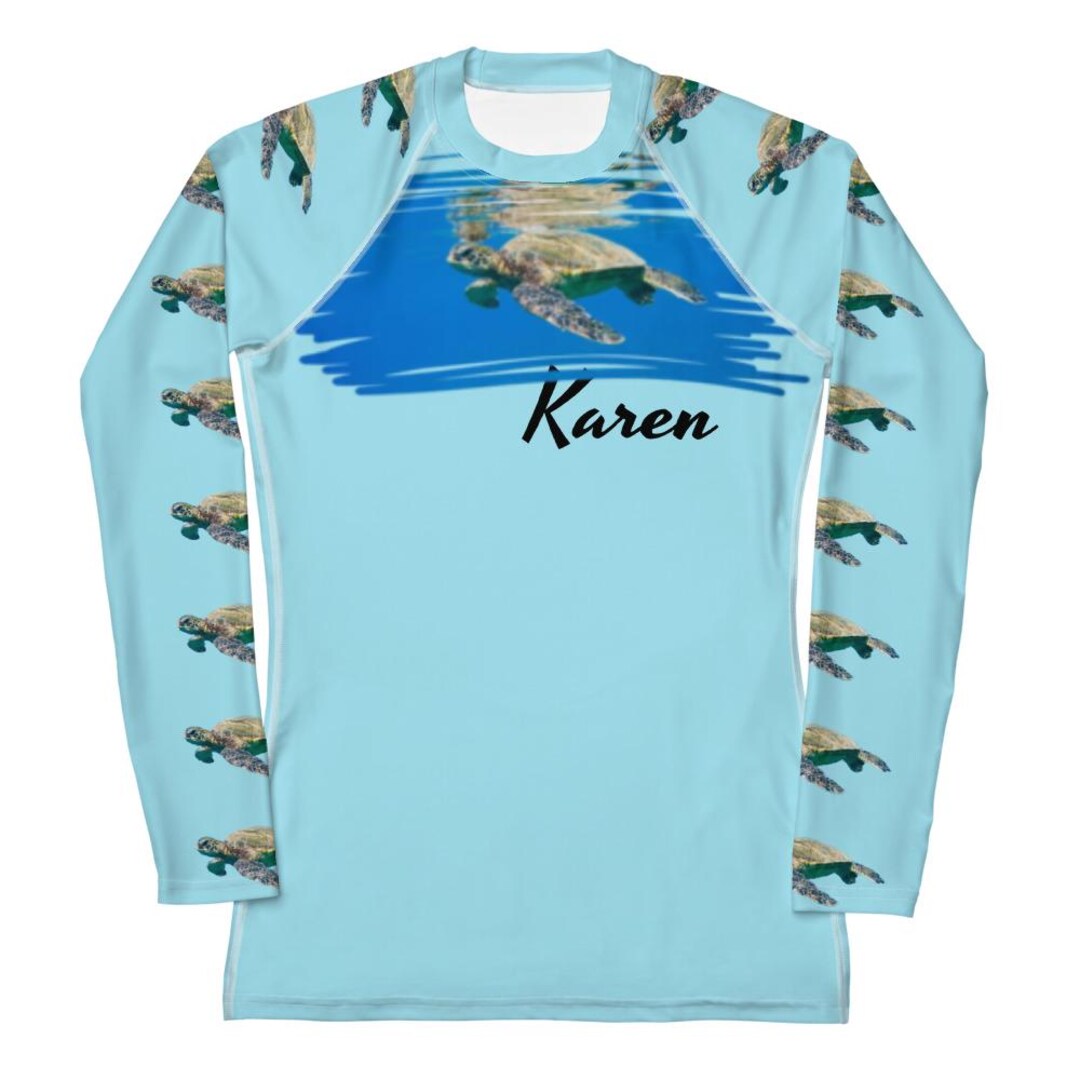 Turtle Rash Guard Women's Rash Guard Turtle Design No. 5 Turtle Swimming - Etsy