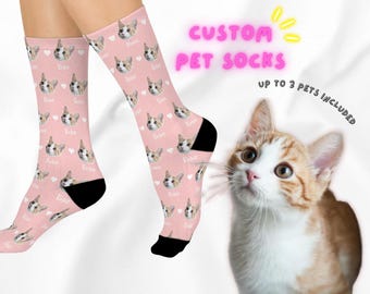 Custom Pet Portrait Socks, Personalized Pet Memorial Gift