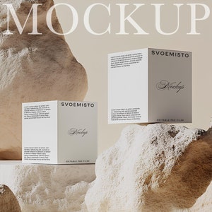 Mockup verpakking cosmetische doos, Mockup verzenddoos, Mockup kartonnen doos, Mockup vierkante doos, Mockup doos, Mockup AI, Mockup AI