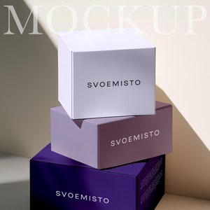 Papier Box Verpackung Mockups, Versandbox Mockup, Karton Mockup, Quadratische Box Mockup, Box Mockup, Mockup AI