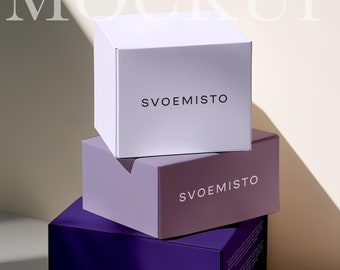 Maquetas de embalaje de caja de papel, maqueta de caja de envío, maqueta de caja de cartón, maqueta de caja cuadrada, maqueta de caja, maqueta de IA