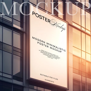 Billboard Poster Mockup - PSD Vorlage für Billboard Display, Poster Showcase, Werbung Mockup, Lifestyle Design Mockup