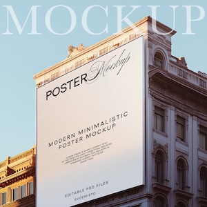 Billboard Poster Mockup - PSD Vorlage für Billboard Display, Poster Showcase, Werbung Mockup, Lifestyle Design Mockup